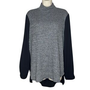 LOFT Charcoal and Light Gray Knit Sweater
